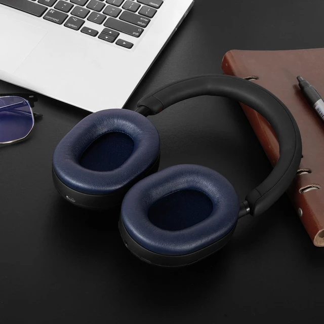Alt view image 6 of 6 - Replacement Ear Pads Cushions for Sony XM5 Noise Canceling Headphones, Premium WH-1000XM5 Earpads Covers with Soft Protein Leather, Optimized Memory Foam (Midnight Blue)
