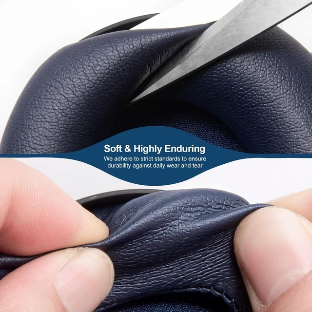 Alt view image 4 of 6 - Replacement Ear Pads Cushions for Sony XM5 Noise Canceling Headphones, Premium WH-1000XM5 Earpads Covers with Soft Protein Leather, Optimized Memory Foam (Midnight Blue)