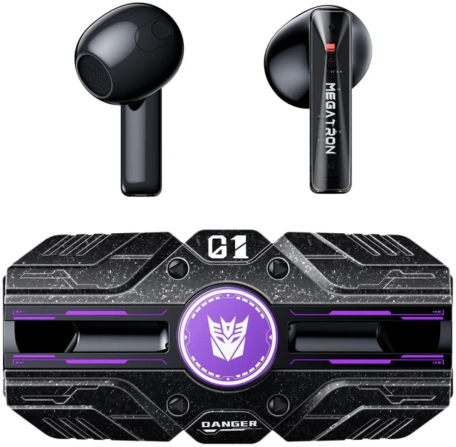 Main image of Megatron TF-T80 Bluetooth Wireless Earbuds Noise Cancelling in-Ear Cool HiFi Calling Dual Modes Sports Long Endurance Earphones with Fingertip Fidget Spinner (Black - Megatron)