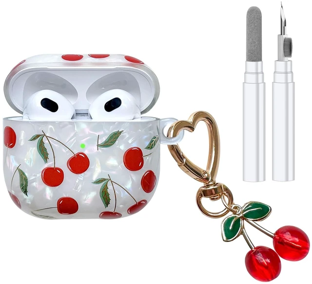 Main image of Compatible with AirPods 3 Case, Cute Cherry Pretty Aesthetic AirPod 3 Case Cover with Cherry Keychain, Soft TPU Protective Shockproof Case for Women Girl