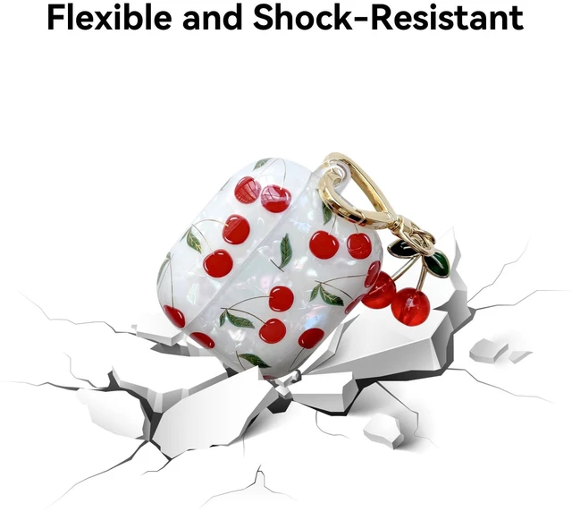 Alt view image 4 of 7 - Compatible with AirPods 3 Case, Cute Cherry Pretty Aesthetic AirPod 3 Case Cover with Cherry Keychain, Soft TPU Protective Shockproof Case for Women Girl
