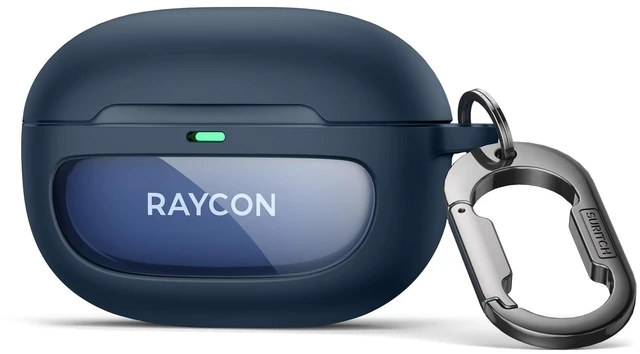 Main image of Case for Raycon Everyday Earbuds (2024 Edition), Shockproof Magnetic Case for Raycon Bluetooth True Wireless in-Ear Buds Headphones, Protective Cover with Magnetic Lid Lock & Carabiner, Navy
