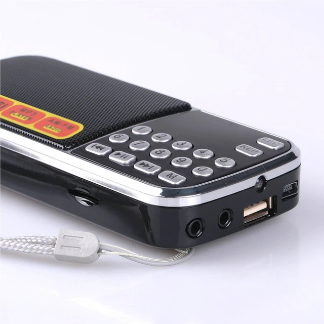 Alt view image 4 of 6 - FM Portable Radio with Flashlight, One-Key Search & Station Memory, Supports USB, AUX, TF Card, Rechargeable 800mAh Battery Best Gift Idea