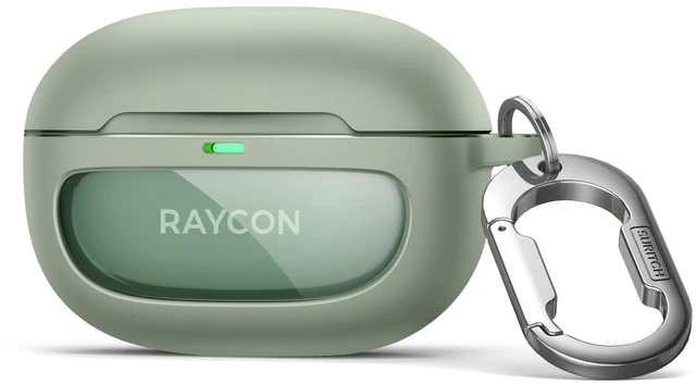 Main image of Case for Raycon Everyday Earbuds (2024 Edition), Shockproof Magnetic Case for Raycon Bluetooth True Wireless in-Ear Buds Headphones, Protective Cover with Magnetic Lid Lock & Carabiner, Green