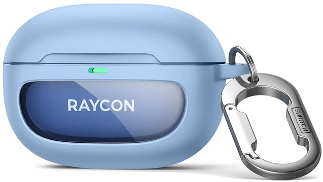 Main image of Case for Raycon Everyday Earbuds (2024 Edition), Shockproof Magnetic Case for Raycon Bluetooth True Wireless in-Ear Buds Headphones, Protective Cover with Magnetic Lid Lock & Carabiner, Blue