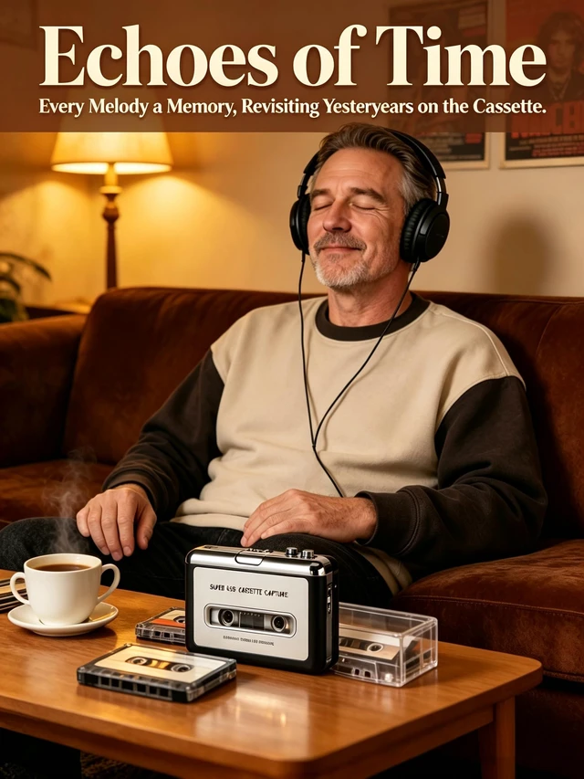 Alt view image 4 of 7 - Cassette Tape Player, Portable Cassette Tape Recorder, Cassette to MP3 Converter with Instructions, Compatible with Laptops and Personal Computers