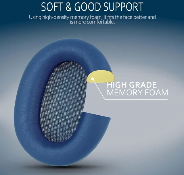 Alt view image 4 of 6 - Replacement Ear Pads Compatible with WH-CH720N and Sony CH720N, Soft Memory Foam Headphone Earpads for Sony WHCH720/WHCH720N Wireless Headphones Protein Leather Cushions Blue