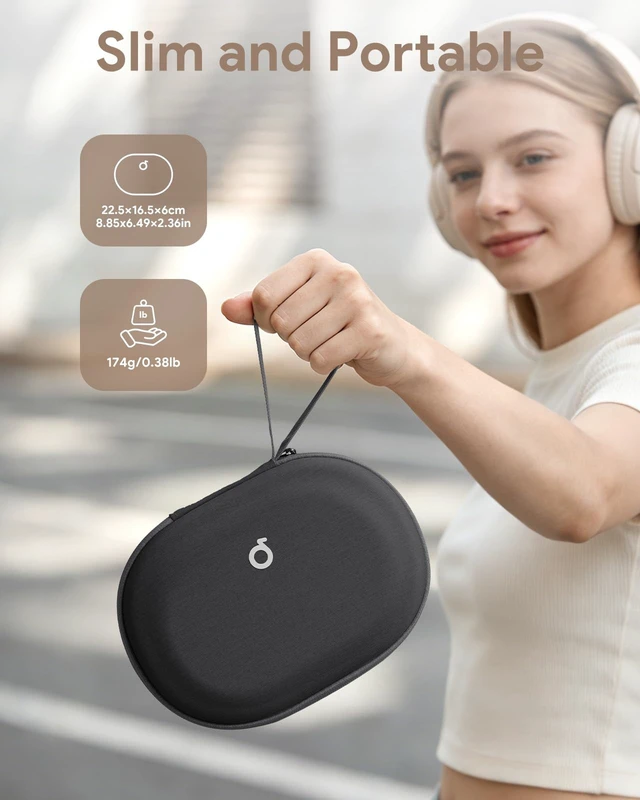 Alt view image 5 of 6 - Headphone Case Hard for Bose QuietComfort Ultra QC45 QC35 QC25 QC15 QCSE Fits JBL Tune 510BT 720BT/Live 770NC/Soundcore Anker Foldable Over-Ear Headphones, Super-Slim Portable Travel Organizer Bag