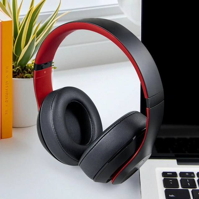 Alt view image 5 of 6 - Top & Bottom Rubber Headband Kit for Beats Studio 3 & Studio 2 Wired & Wireless Headphones, Durable Silicone & Plastic Repair Kit for Replacement Headstrap Pads (Studio3-Black Red)