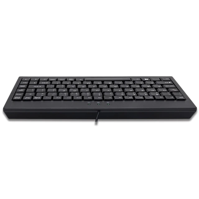 Alt view image 3 of 7 - AKB-110B Mini Keyboard, Compact 87-Key, Black, USB/PS2 Connection Membrane, LED Indicators, Space-Saving Design, Compatible with Windows OS