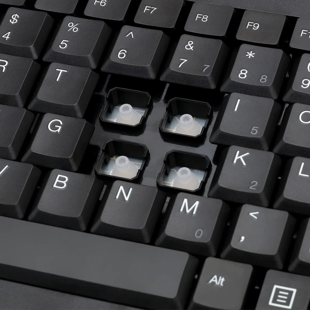 Alt view image 4 of 7 - AKB-110B Mini Keyboard, Compact 87-Key, Black, USB/PS2 Connection Membrane, LED Indicators, Space-Saving Design, Compatible with Windows OS