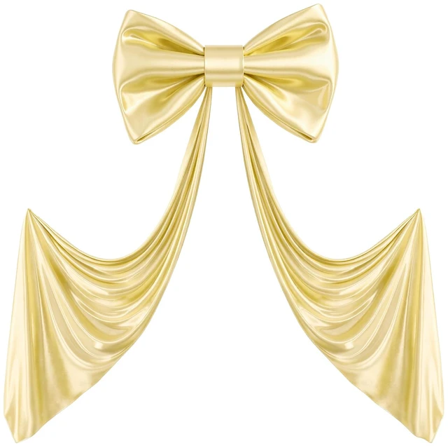 Main image of Giant Bow for Backdrop Big Gold Bow 48x24x120 Inch Large Satin Ribbon Bow Wall Decor for Wedding Birthday Baby Shower Party Photo Booth, Washable Reusable Fabric Bow for Nursery Bedroom Door Hanging