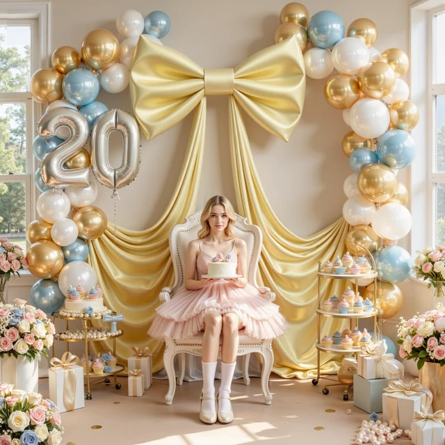 Alt view image 7 of 7 - Giant Bow for Backdrop Big Gold Bow 48x24x120 Inch Large Satin Ribbon Bow Wall Decor for Wedding Birthday Baby Shower Party Photo Booth, Washable Reusable Fabric Bow for Nursery Bedroom Door Hanging