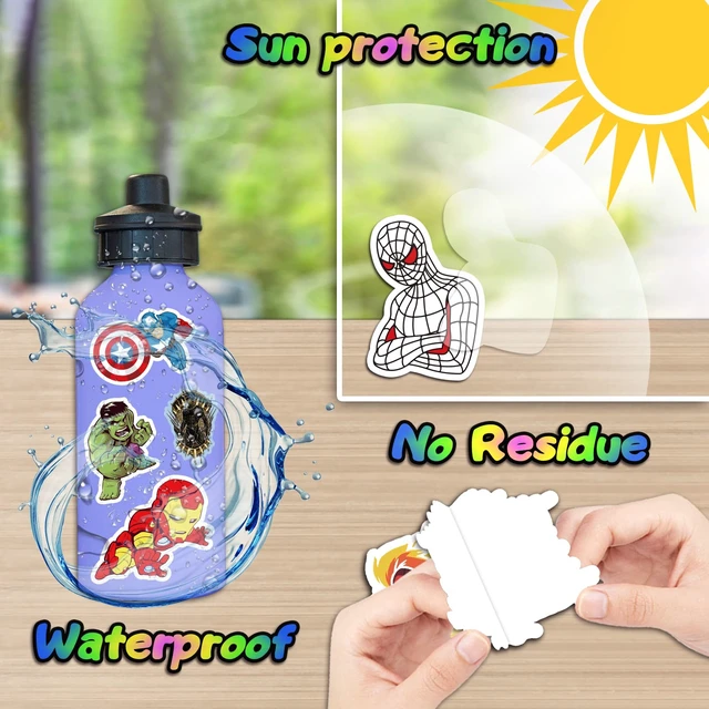 Alt view image 3 of 7 - 200Pcs Teens Hero Stickers, Superhero Stickers Waterproof Comic Legends Theme Decals for Laptop, Avengers Aesthetic Vinyl Hydroflask Water Bottles Guitar Skateboard Luggage Bike, colorful