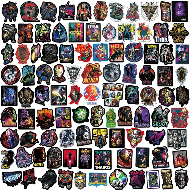 Alt view image 4 of 7 - 200Pcs Teens Hero Stickers, Superhero Stickers Waterproof Comic Legends Theme Decals for Laptop, Avengers Aesthetic Vinyl Hydroflask Water Bottles Guitar Skateboard Luggage Bike, colorful