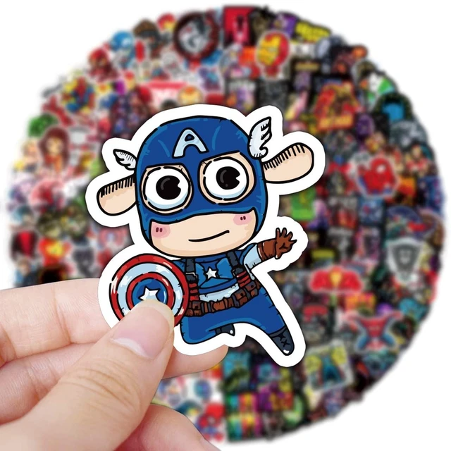 Alt view image 7 of 7 - 200Pcs Teens Hero Stickers, Superhero Stickers Waterproof Comic Legends Theme Decals for Laptop, Avengers Aesthetic Vinyl Hydroflask Water Bottles Guitar Skateboard Luggage Bike, colorful