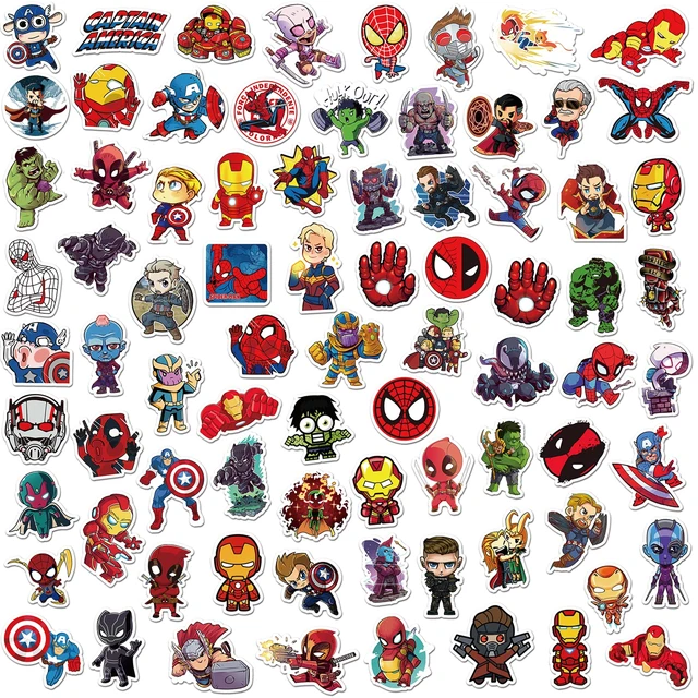Alt view image 5 of 7 - 200Pcs Teens Hero Stickers, Superhero Stickers Waterproof Comic Legends Theme Decals for Laptop, Avengers Aesthetic Vinyl Hydroflask Water Bottles Guitar Skateboard Luggage Bike, colorful