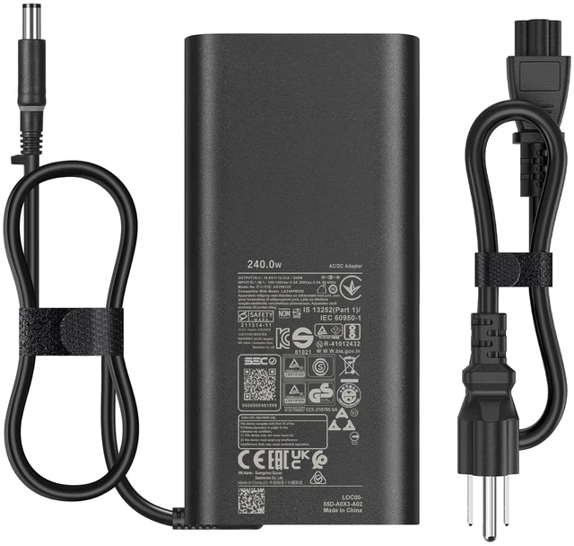 Main image of 240W Slim GaN Laptop Charger Compatible with Dell G16 G15 G7 G5 19.5V/12.31A Adapter For Precision 7780 7770 7680 7670 7560 Alienware x17 x16 x15 M18x 17 15 Performance TB16 TB15 Dock