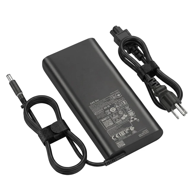 Alt view image 2 of 7 - 240W Slim GaN Laptop Charger Compatible with Dell G16 G15 G7 G5 19.5V/12.31A Adapter For Precision 7780 7770 7680 7670 7560 Alienware x17 x16 x15 M18x 17 15 Performance TB16 TB15 Dock