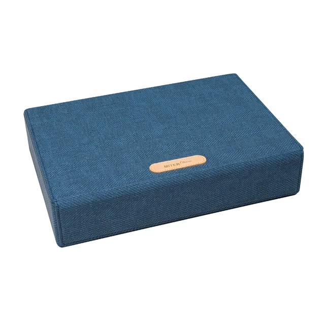 Alt view image 4 of 7 - Carrying case for DAP + Earphone, Handmade Italy PU Leather Hard Standing case for 6 IEM Earphones or 3 Digital Audio Players Storage Carry Cover Box (Multi Carrying Case-Indigo Blue)