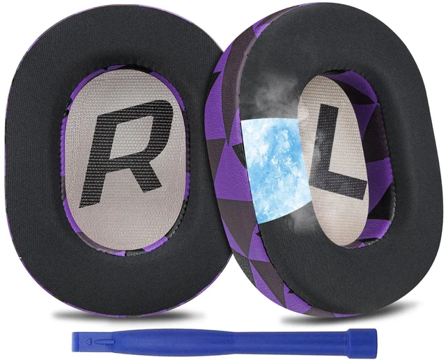 Main image of Cooling-Gel Earpads Replacement for Plantronics BackBeat Pro 2, Voyager 8200 UC Headphones, Ear Pads Cushions with High-Density Noise Isolation Foam - Purple Black