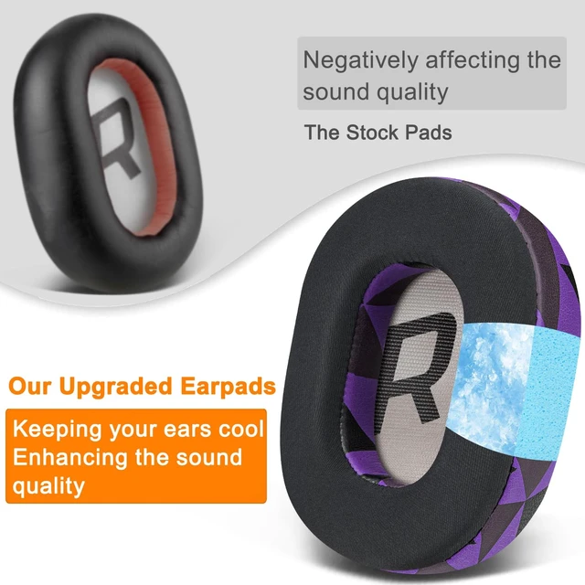 Alt view image 5 of 5 - Cooling-Gel Earpads Replacement for Plantronics BackBeat Pro 2, Voyager 8200 UC Headphones, Ear Pads Cushions with High-Density Noise Isolation Foam - Purple Black
