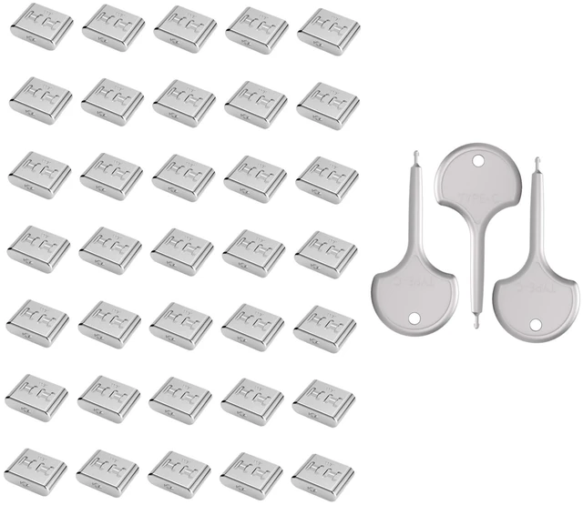 Main image of 35 PCS USB Type C Anti-Theft Security Lock with 3 Anti-Break Metal Key Physical Containment,Universal Compatibility for All Type-C Devices, Enhanced Data Protection