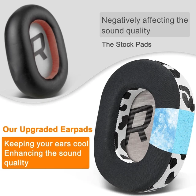 Alt view image 5 of 5 - Cooling-Gel Earpads Replacement for Plantronics BackBeat Pro 2, Voyager 8200 UC Headphones, Ear Pads Cushions with High-Density Noise Isolation Foam - Snow Leopard