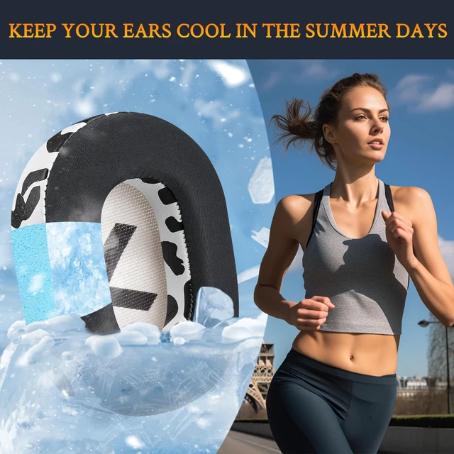Alt view image 4 of 5 - Cooling-Gel Earpads Replacement for Plantronics BackBeat Pro 2, Voyager 8200 UC Headphones, Ear Pads Cushions with High-Density Noise Isolation Foam - Snow Leopard