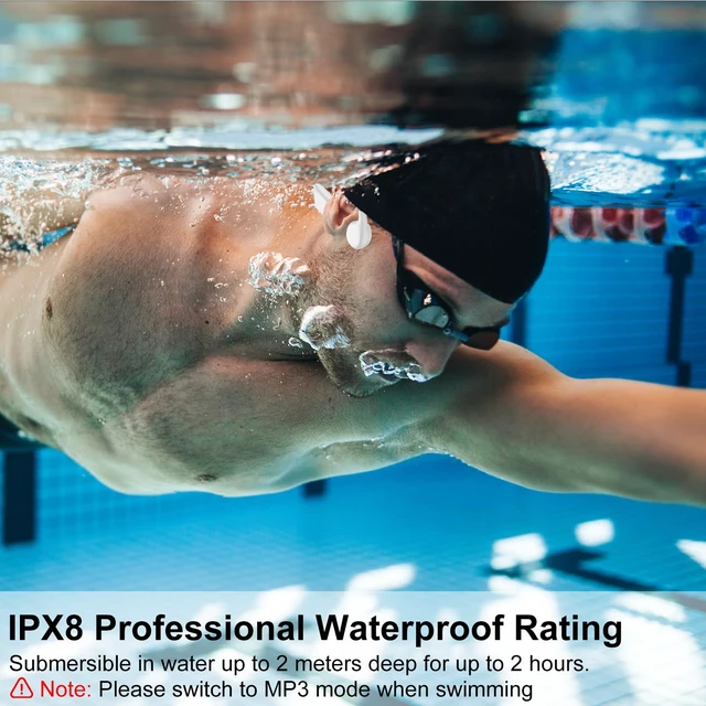 Alt view image 2 of 7 - Swimming Bone Conduction Headphones, IPX8 Open Ear Headphones Bluetooth 5.4 Waterproof Earbuds with 32GB MP3 7H Playtimes, Underwater Headphones for MarathonSwimmingRunningCycling
