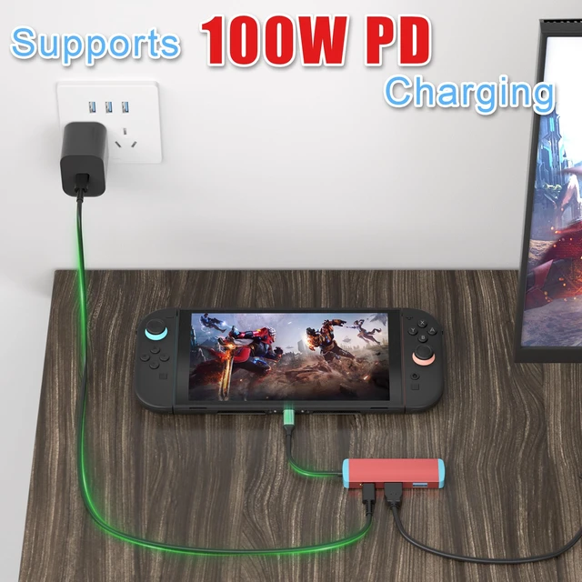 Alt view image 4 of 7 - USB C Switch 2 Dock,4K@60Hz HDMI Adapter with PD/USB 3.0 Port,Replacement Dock for Switch/Switch OLED/Steam Deck/ROG Xbox Ally X/Legion Go