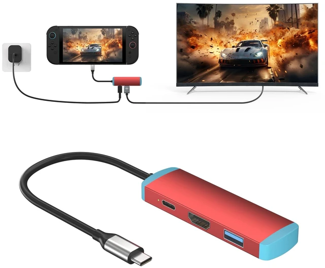 Main image of USB C Switch 2 Dock,4K@60Hz HDMI Adapter with PD/USB 3.0 Port,Replacement Dock for Switch/Switch OLED/Steam Deck/ROG Xbox Ally X/Legion Go