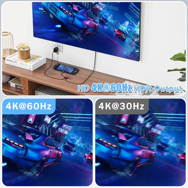 Alt view image 5 of 7 - USB C Switch 2 Dock,4K@60Hz HDMI Adapter with PD/USB 3.0 Port,Replacement Dock for Switch/Switch OLED/Steam Deck/ROG Xbox Ally X/Legion Go