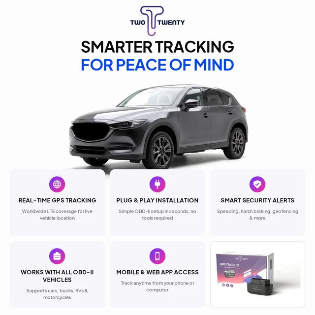 Alt view image 2 of 7 - GPS Tracker Real-Time Tracking Global Coverage - OBD 2 for Cars, Trucks, RVs, Motorcycles Anti-Theft Device with App Control - 1 Year Subscription Included - Cancel Anytime - TT01 Model