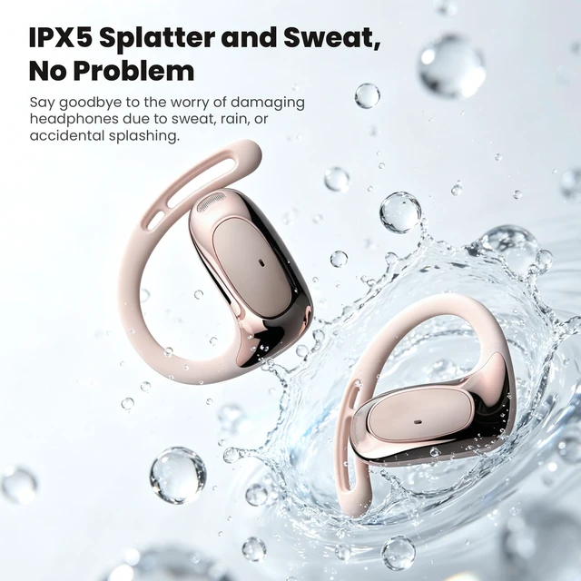 Alt view image 6 of 7 - NE35 AI Translation Earbuds Real Time, Open Ear Translator Earbuds with 165 Languages, 7 Modes for Travel Business Learning (Rose Gold)