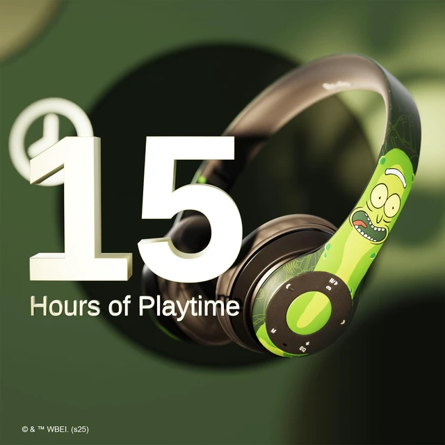 Alt view image 2 of 7 - Rick and Morty Pickle Rick Bluetooth Headphones with Built-in Mic Officially Licensed Wireless Over-Ear Headphones, Foldable Headset Rick and Morty Gifts for Men, Women, Teens & All Fans
