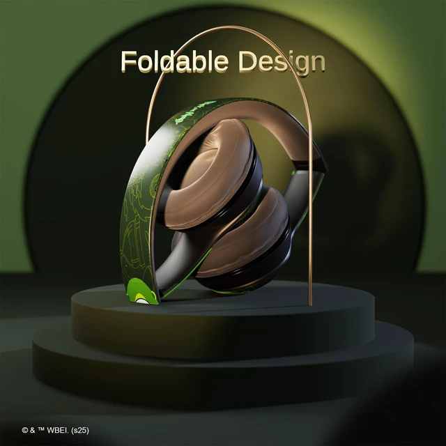 Alt view image 6 of 7 - Rick and Morty Pickle Rick Bluetooth Headphones with Built-in Mic Officially Licensed Wireless Over-Ear Headphones, Foldable Headset Rick and Morty Gifts for Men, Women, Teens & All Fans