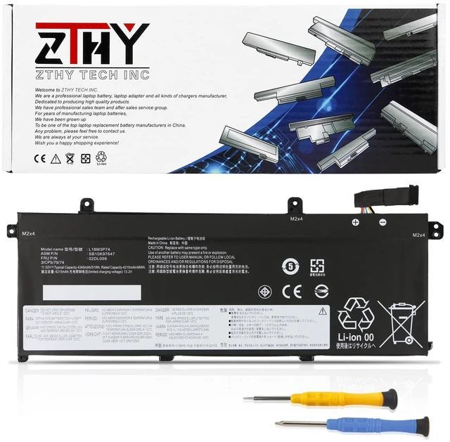 Main image of L18M3P73 L18M3P74 Laptop Battery for Lenovo ThinkPad T490 T495 P43S Series ThinkPad P14s Gen 1 / T14 Gen 1/ ThinkPad P14s Gen 2 / T14 Gen 2 Series L18L3P73 L18C3P71 L18C3P72 02DL008 11.52V 51Wh
