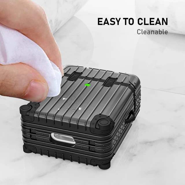 Alt view image 5 of 7 - Compatible with AirPods Case Cover, Funny Suitcase Design Case for Airpods 2nd Generation/1st Generation, Cute Fashion Protective Hard Case for Women Men with Keychain