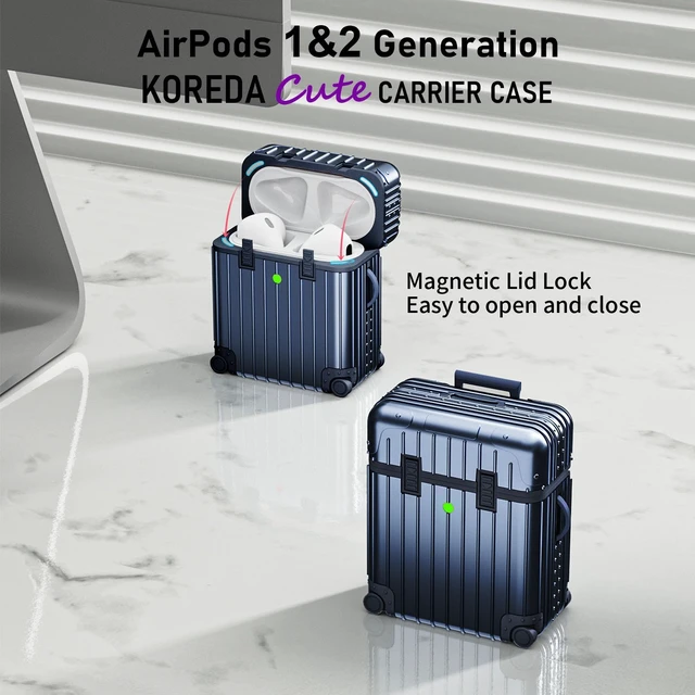 Alt view image 2 of 7 - Compatible with AirPods Case Cover, Funny Suitcase Design Case for Airpods 2nd Generation/1st Generation, Cute Fashion Protective Hard Case for Women Men with Keychain