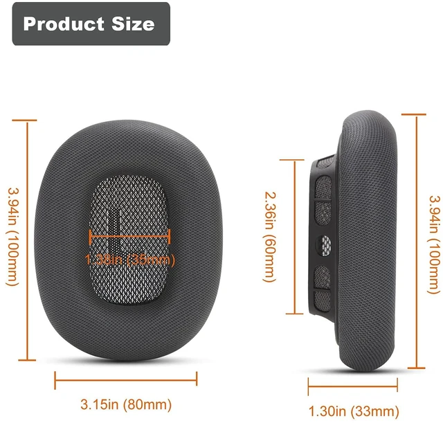 Alt view image 4 of 7 - Replacement Ear Cushions for AirPods Max 1 Over-Ear Headphones, Protein Leather Covered Earpads with Memory Foam and Magnet (Silvery)