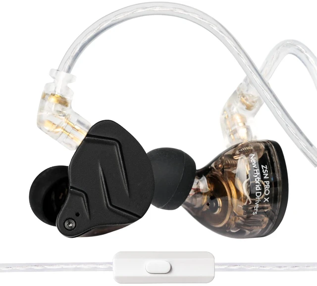 Main image of KZ ZSN PRO X Gaming Earbuds, in Ear Earphone 1BA 1DD HiFi Bass Earbuds Headphone, Noise Cancelling Headset Metal IEM with Removable C Pin Cable (Black with Microphone)