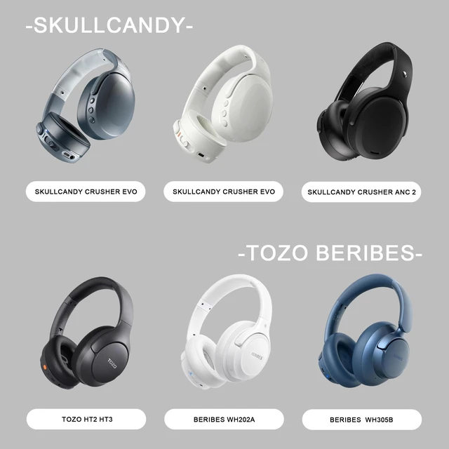 Alt view image 2 of 7 - Headphone Case for BERIBES WH202A/305B, Skullcandy Crusher Evo/ANC 2, TOZO Hard Shell EVA Portable Carrying Case for Foldable Over-Ear Headphones, with Mesh Pocket for Cable, Black