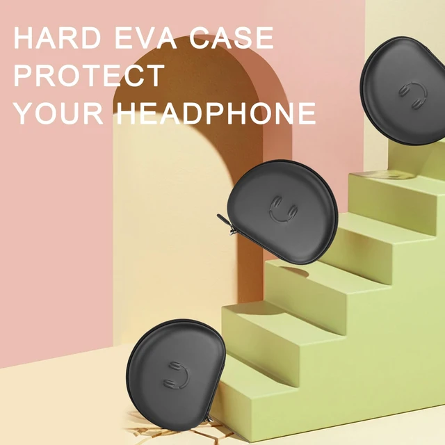 Alt view image 6 of 7 - Headphone Case for BERIBES WH202A/305B, Skullcandy Crusher Evo/ANC 2, TOZO Hard Shell EVA Portable Carrying Case for Foldable Over-Ear Headphones, with Mesh Pocket for Cable, Black