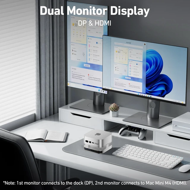 Alt view image 4 of 7 - Mac mini M4 Dock, Mac mini M4 Stand with NVMe SSD Enclosure, 4K DisplayPort Hub for Mac mini M4 &M4 Pro (2024), 10 Gbps 1 x USB C & 1 x USB A 3.2, 5 Gbps 3 x USB A 3.0, SD/TF 170 MB/s