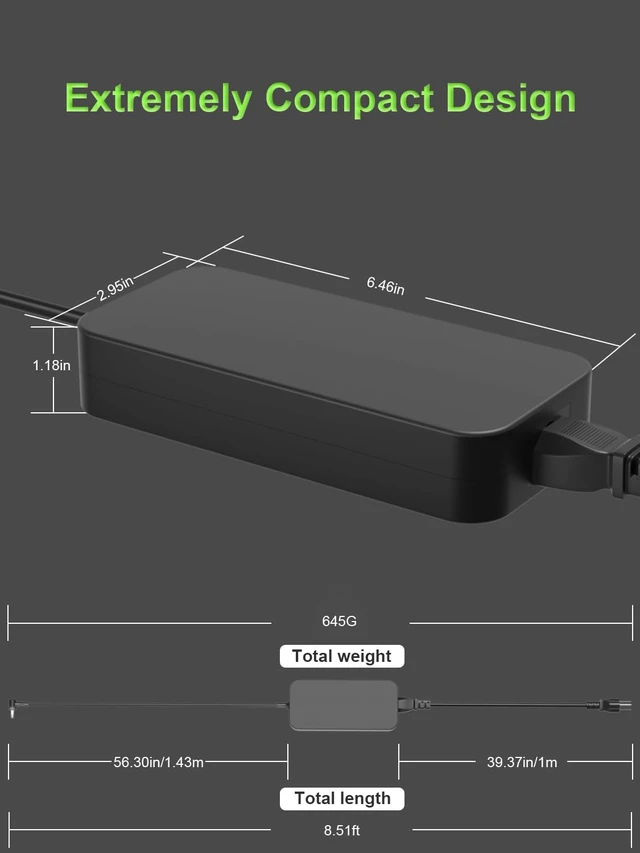 Alt view image 4 of 7 - 230W Charger Compatible with ASUS ROG Zephyrus M15 S M GU502 GM501 GX502 GX701 GX531 GX501 GU501 Strix Scar II III 17 15 G17 G15 G GL704 GL504 G732 G512 ProArt15 17 Laptop
