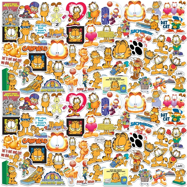 Main image of Garfield Set 3 100 Sticker Pack Waterproof Vinyl Decals Officially Licensed Garfield Stickers Great for Water Bottles, Skateboards, Luggage, Laptops, Bumpers & Cars