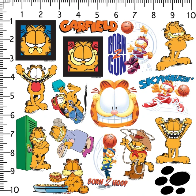 Alt view image 2 of 6 - Garfield Set 3 100 Sticker Pack Waterproof Vinyl Decals Officially Licensed Garfield Stickers Great for Water Bottles, Skateboards, Luggage, Laptops, Bumpers & Cars