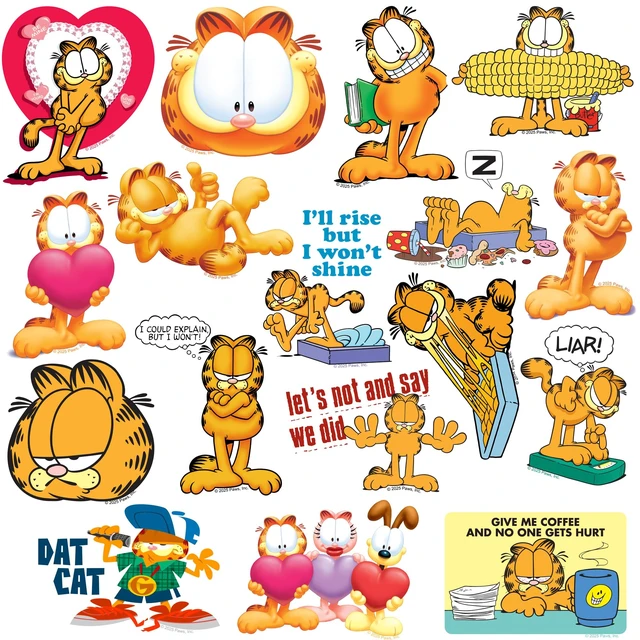 Alt view image 4 of 6 - Garfield Set 3 100 Sticker Pack Waterproof Vinyl Decals Officially Licensed Garfield Stickers Great for Water Bottles, Skateboards, Luggage, Laptops, Bumpers & Cars