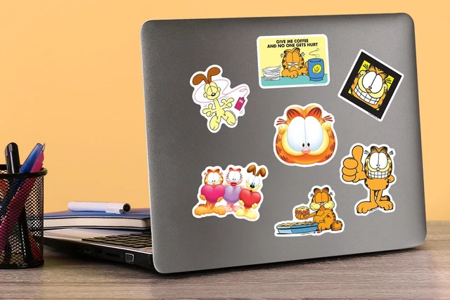 Alt view image 5 of 6 - Garfield Set 3 100 Sticker Pack Waterproof Vinyl Decals Officially Licensed Garfield Stickers Great for Water Bottles, Skateboards, Luggage, Laptops, Bumpers & Cars
